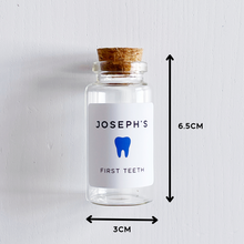 Load image into Gallery viewer, First Tooth Bottle - Personalised Label - Pink Or Blue Velvet Pouch