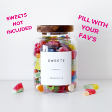 Load image into Gallery viewer, Sweet Storage Jar With Personalised Label - Choice Of Sizes - No Sweets Included
