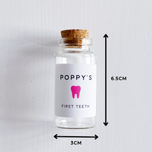 Load image into Gallery viewer, First Tooth Bottle - Personalised Label - Pink Or Blue Velvet Pouch