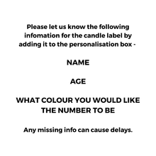 Load image into Gallery viewer, Personalised Birthday Candle Gift - Soy Wax - Choice Of Fragrance