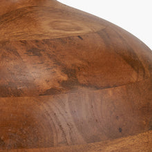 Load image into Gallery viewer, Kiah round dark mango wood table lamp base detail.