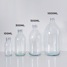 Load image into Gallery viewer, Clear Glass Bottle With Screw Lid & Personalised Waterproof Label