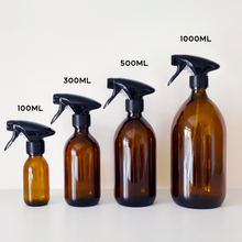 Load image into Gallery viewer, Amber Glass Or Plastic Trigger Spray Bottle