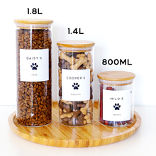 Load image into Gallery viewer, Pet Food Storage Jar With White Personalised Label