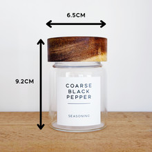 Load image into Gallery viewer, Personalised Glass Herb & Spice Jars With Acacia Wood Screw Lid