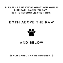 Load image into Gallery viewer, 8cm x 8cm Square White Paw Print Pet Labels