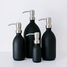 Load image into Gallery viewer, Matt Black Glass Dispenser Bottle With Silver Metal Pump