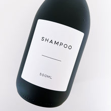 Load image into Gallery viewer, Matt Black Glass Dispenser Bottle With Personalised Label & Light Brushed Gold Metal Pump