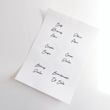 Load image into Gallery viewer, 7.5cm Round White Script Font Waterproof Personalised Labels