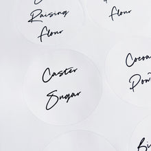 Load image into Gallery viewer, 7.5cm Round White Script Font Waterproof Personalised Labels