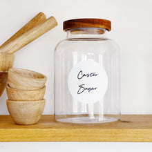 Load image into Gallery viewer, 7.5cm Round White Script Font Waterproof Personalised Labels