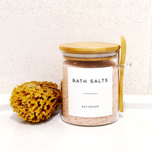 Load image into Gallery viewer, Glass Storage Jar With White Waterproof Personalised Label, Natural Bamboo Lid And Spoon