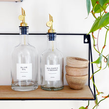 Load image into Gallery viewer, Chunky Glass Oil/Vinegar Pourer Bottle With White Personalised Label