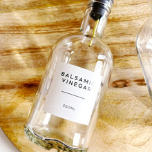 Load image into Gallery viewer, Chunky Glass Oil/Vinegar Pourer Bottle With White Personalised Label