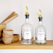 Load image into Gallery viewer, Chunky Glass Oil/Vinegar Pourer Bottle With White Personalised Label