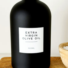 Load image into Gallery viewer, Matt Black Chunky Glass Oil / Vinegar Pourer Bottle With Personalised Label