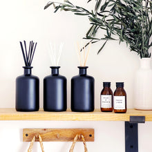 Load image into Gallery viewer, Large Matt Black Glass Apothecary Diffuser Bottle And Reeds