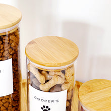 Load image into Gallery viewer, Pet Food Storage Jar With White Personalised Label