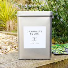 Load image into Gallery viewer, Personalised Garden Seed Storage Tin