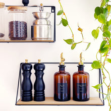 Load image into Gallery viewer, Brown Glass Oil / Vinegar Pourer Bottle With Black Label