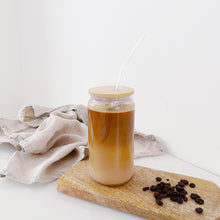 Load image into Gallery viewer, Reusable Glass with Bamboo Lid & Straw