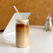 Load image into Gallery viewer, Reusable Glass with Bamboo Lid & Straw