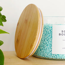 Load image into Gallery viewer, Extra Wide Glass Jar With White Personalised Label And Airtight Natural Bamboo Lid