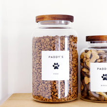 Load image into Gallery viewer, Pet Food / Treat Storage Jar With White Personalised Label