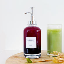 Load image into Gallery viewer, Clear Glass Syrup Bottle With Silver Pump Dispenser