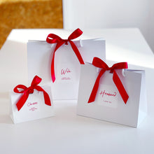 Load image into Gallery viewer, Personalised Luxury White Gift Bag & Red Ribbon