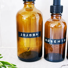 Load image into Gallery viewer, Mini Amber Glass Dropper Bottle - Personalised Stamped Label