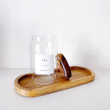 Load image into Gallery viewer, Tea, Coffee, Sugar Jars - Set Of 3 - Optional Wooden Tray