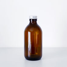 Load image into Gallery viewer, Amber Glass Or Plastic Bottle With Silver Metal Screw Lid