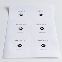 Load image into Gallery viewer, 8cm x 8cm Square White Paw Print Pet Labels