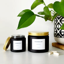 Load image into Gallery viewer, Matt Black Glass Jar With Personalised Label And Gold, Silver or Black Aluminium Lid