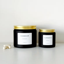 Load image into Gallery viewer, Matt Black Glass Jar With Personalised Label And Gold, Silver or Black Aluminium Lid