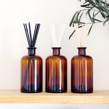Load image into Gallery viewer, Large Amber Glass Apothecary Diffuser Bottle And Reeds