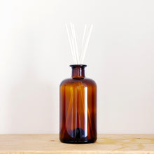 Load image into Gallery viewer, Large Amber Glass Apothecary Diffuser Bottle And Reeds