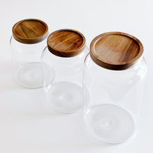 Load image into Gallery viewer, Large Kitchen Storage Jar With Airtight Acacia Wood Lid