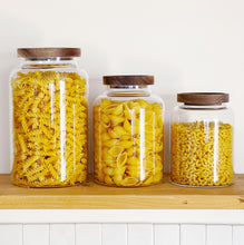 Load image into Gallery viewer, Large Kitchen Storage Jar With Airtight Acacia Wood Lid