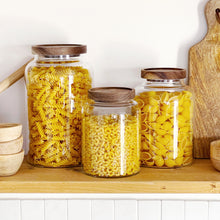 Load image into Gallery viewer, Large Kitchen Storage Jar With Airtight Acacia Wood Lid