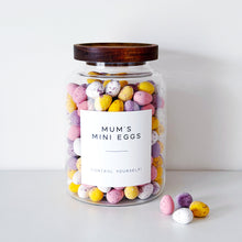 Load image into Gallery viewer, Mini Egg Storage Jar With Personalised Label - Choice Of Sizes - No Eggs Included