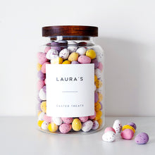 Load image into Gallery viewer, Mini Egg Storage Jar With Personalised Label - Choice Of Sizes - No Eggs Included