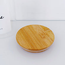 Load image into Gallery viewer, Set Of 3 Glass & Bamboo Jars - Tea, Coffee & Sugar