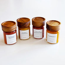 Load image into Gallery viewer, Personalised Glass Herb & Spice Jars With Acacia Wood Screw Lid