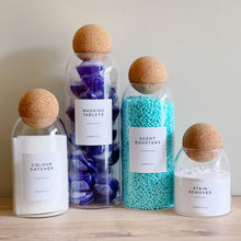 Load image into Gallery viewer, Cork Ball Glass Laundry Jar With Waterproof Personalised Label