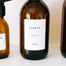 Load image into Gallery viewer, Amber Glass Or Plastic Spray Bottle With Personalised Label