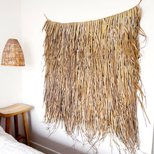 Load image into Gallery viewer, Large Woven Palm Leaf Wall Hanging on String
