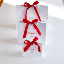 Load image into Gallery viewer, Personalised Luxury White Gift Bag & Red Ribbon