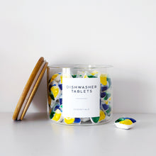 Load image into Gallery viewer, Glass Dishwasher Tablet Storage Jar – Bamboo Airtight Lid